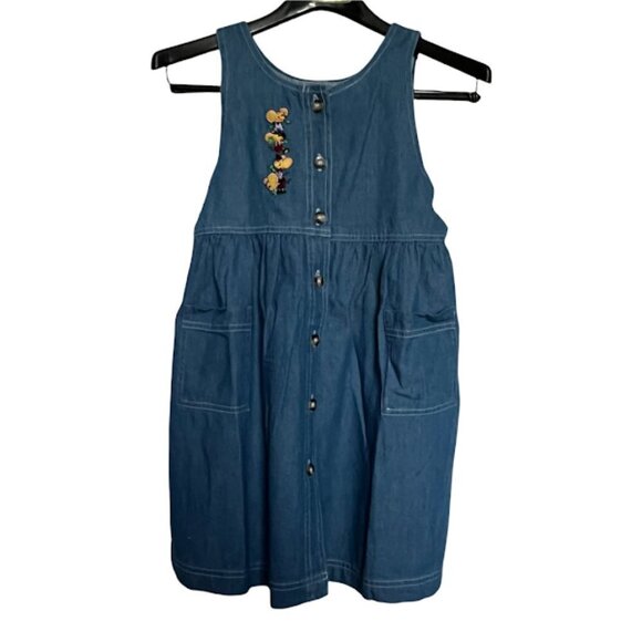 Blue Diamond Girls Dress Cotton‎ Size Large Mouse Embroidery Fit & Flare NWT - Picture 1 of 5